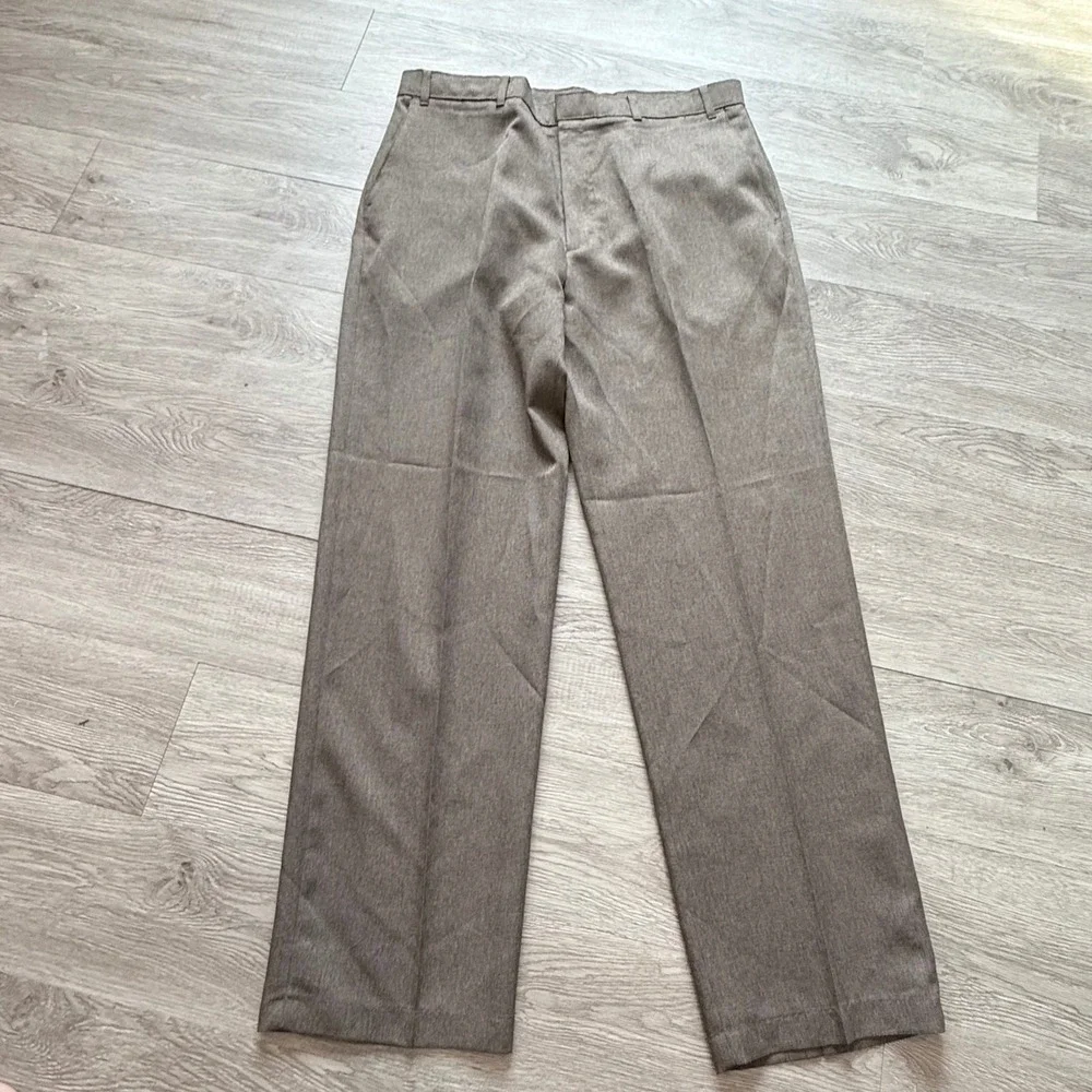 Levi Strauss & Co Action Slacks Mens 38x32 Brown Dacron Polyester Dress Pants